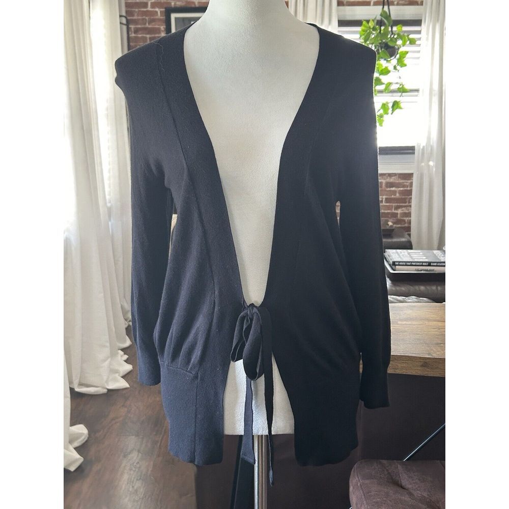 MNG Black Tie-Front Women’s Silky Soft Dressy Sweater